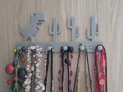 Google Offline T-Rex - necklace holder with screw holes