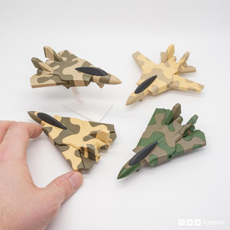 Print-in-place and articulated F14 with Camo - IDEX