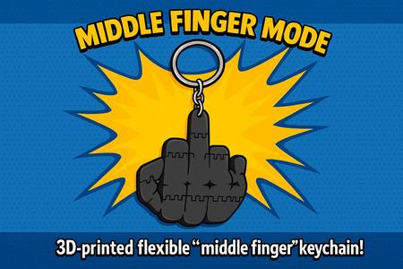 Middle Finger Mode" Keychain