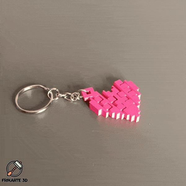 Articulated Pixel Heart Keychain #throwback