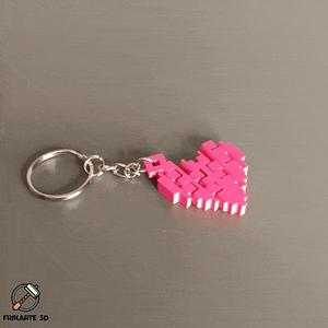 Articulated Pixel Heart Keychain #throwback