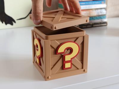 Question "?" crate - Secret box + Piggy bank + Container