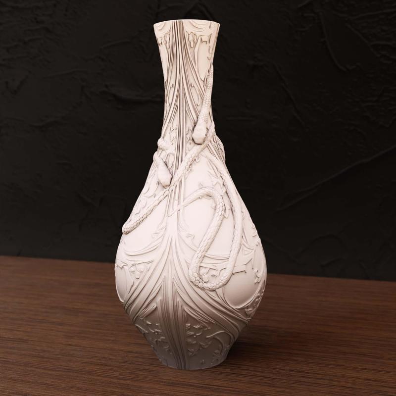 Snake Vase STL 3D Printer file, no supports, Multicolor Printing Available