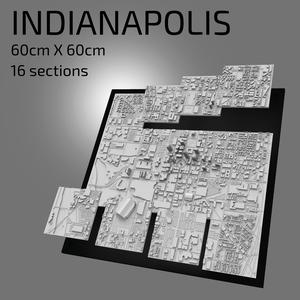 3D Indianapolis | Digital Files | 3D STL File | Indianapolis 3D Map | 3D City Art | 3D Printed Landmark | Model of Skyline | 3D Art