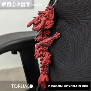 Articulated Dragon Keychain 006 - Print in place - No supports