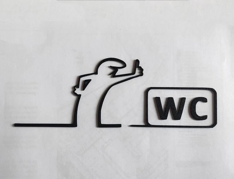 WC door hanger from the iconic cartoon "La Linea" Balum Balum.   