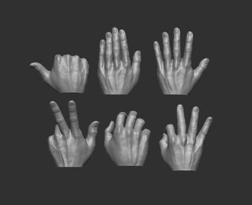 Set 2 of naked hands - 6 naked hands for mcfarlane figures