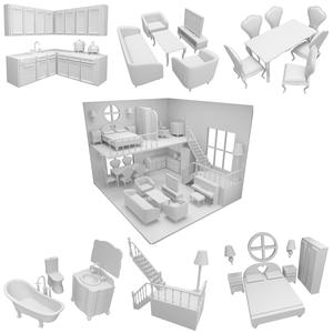 CNC cut and Printable Dollhouse