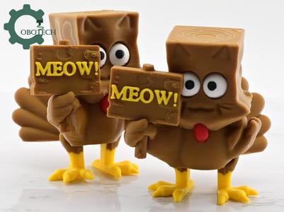 Articulated Meow Turkey - Fun  Toys - Unique Gifts - Home/Desk Decor - Fall Decor - Thanksgiving Decor