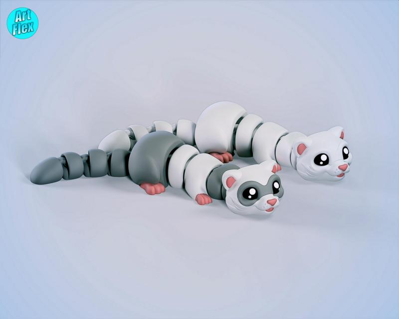 Flexi Ferret Print In Place STL/3MF