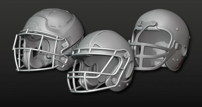 Printable Football Helmets 3D Model Collection