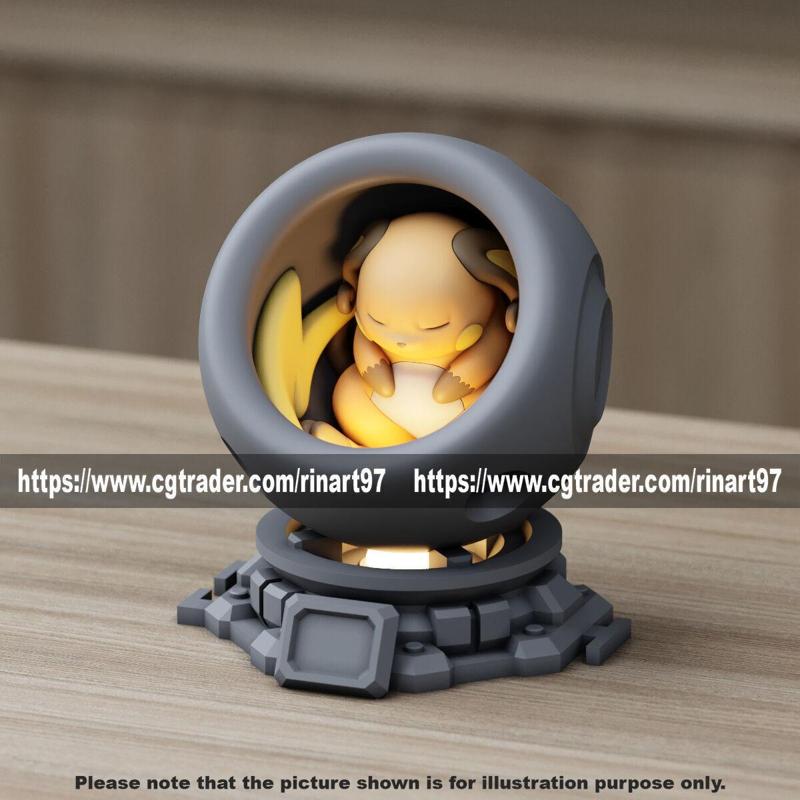 Raichu in healing machine pods from pokemon
