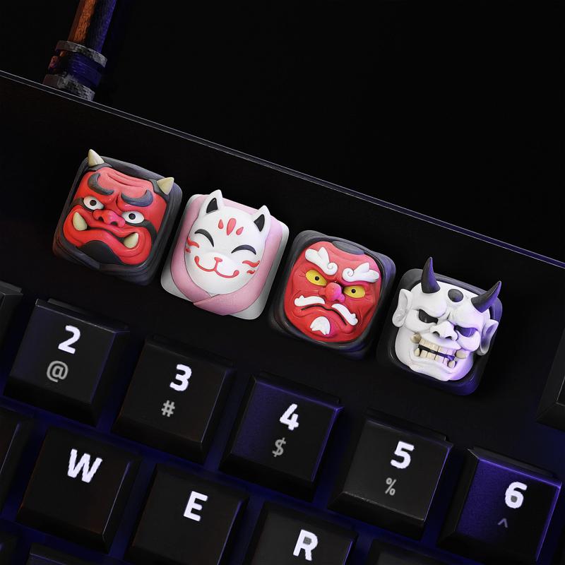 Japanese Masks Keycaps - Mechanical Keyboard
