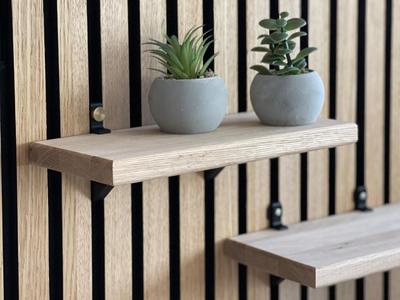 Minimalistic wooden shelf - Acoustic wall panels