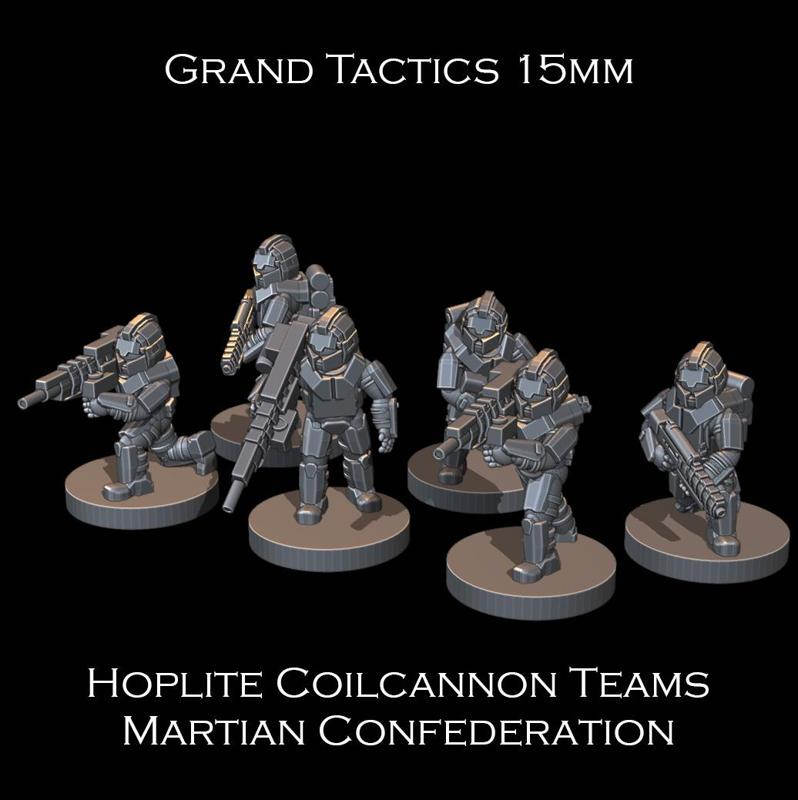 15mm SCI-FI Grand Tactics - Hoplite Coilcannon Teams - Presupported