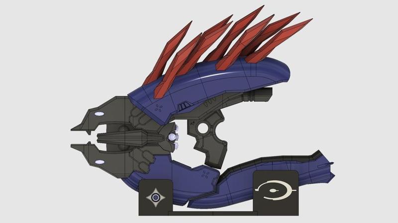 Halo 4 Needler Prop Weapon With Electronics Cutouts For Small Build Platforms
