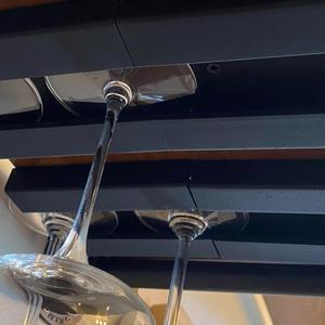 Under mount wine glass rack holder support