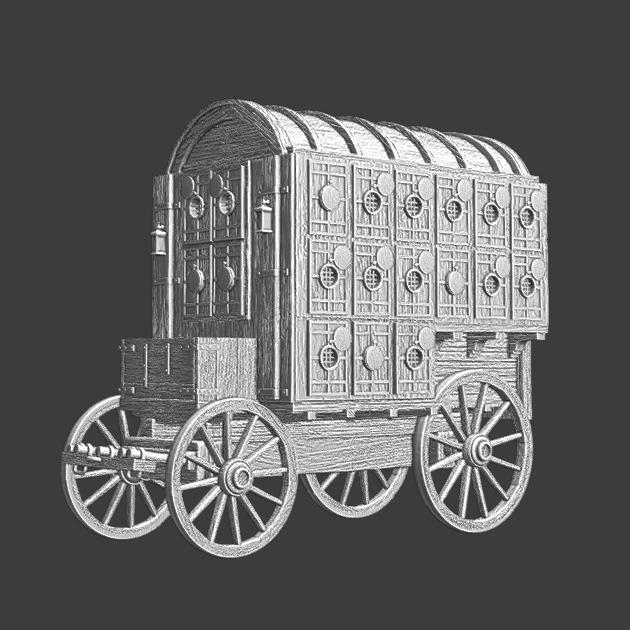 Medieval Fortified Wagon - wargaming model
