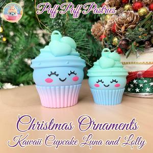 Christmas Ornaments Kawaii Cupcake Luna and Lolly