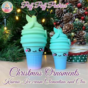 Christmas Ornaments Kawaii Ice cream Clementina and Cleo
