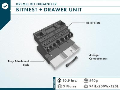 Bitnest - Dremel Bit Organizer with Drawer