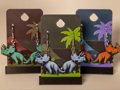 Triceratops - Dino Earrings