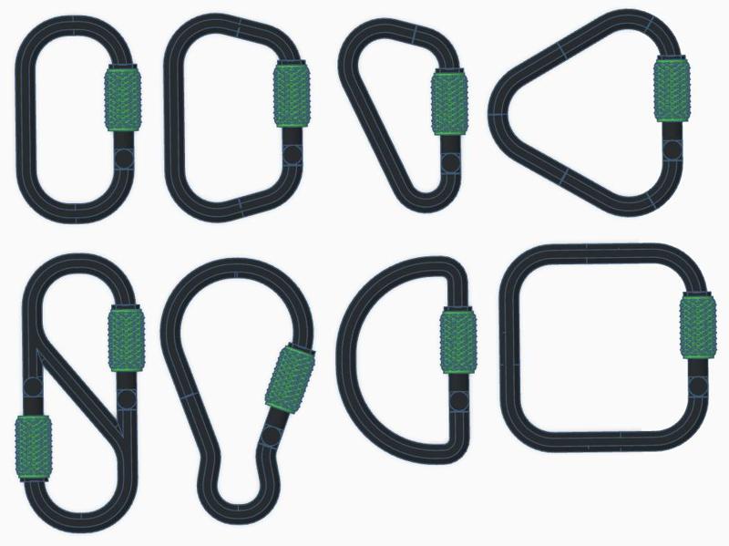 Screw-Lock Carabiner in different shapes