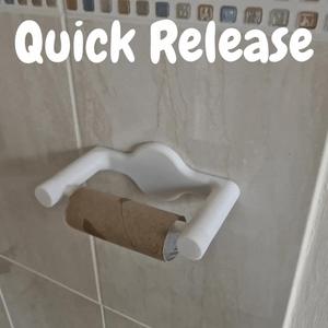 Toilet paper holder, roll holder, quick release 