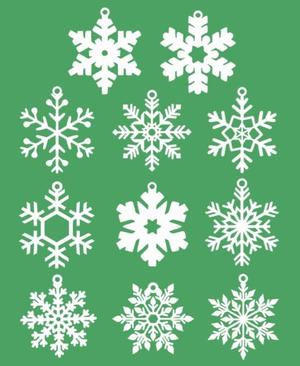 11 Snowflake Ornaments with loops