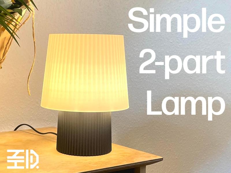 Simple two-part 3D printed lamp