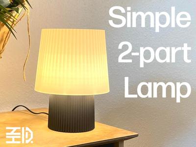 Simple two-part 3D printed lamp