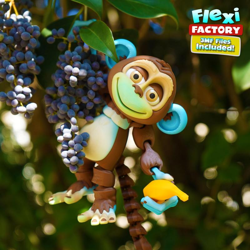 Flexi Factory Monkey, Banana and Tree with 3MF Files Included!