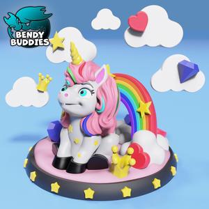 Stardust Cute Unicorn / Horned Creature Model / Collectible Fable Horse / Print-in-Place Pony Beast Statue / Fantasy World Decoration Monster Encounter