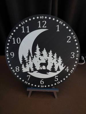 Deer in the Moon Light Clock