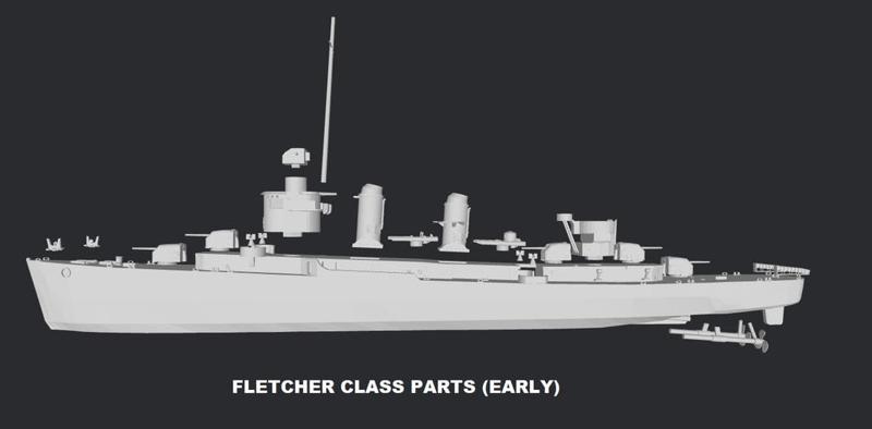Fletcher Class Destroyer (Early) – Parts