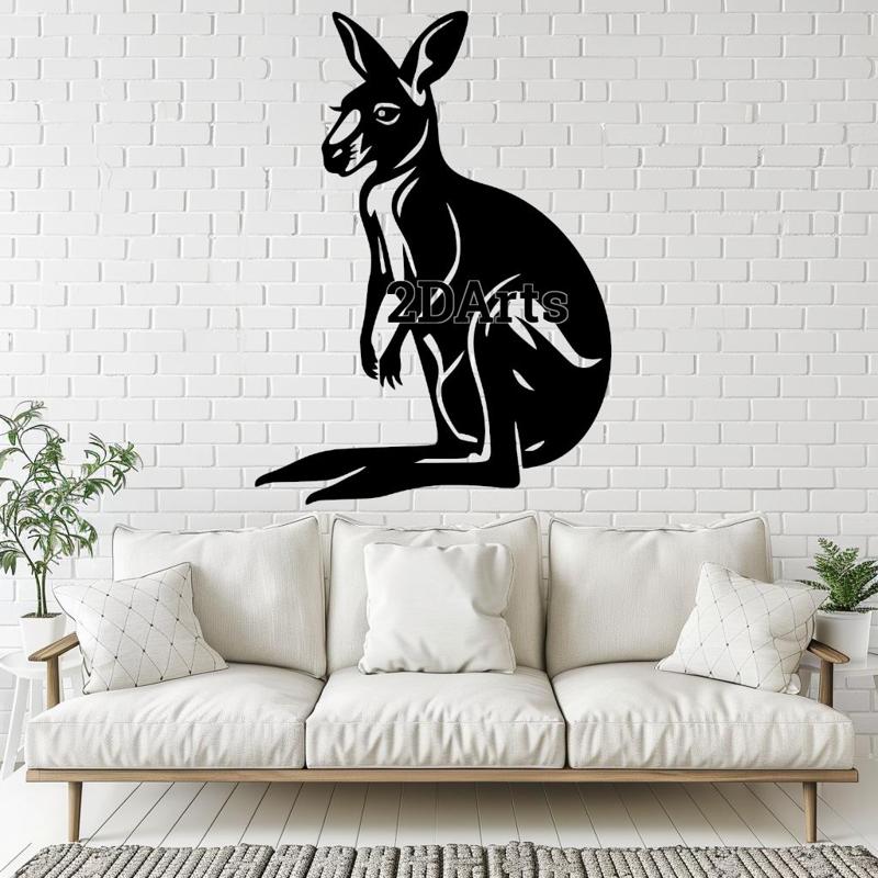 Kangaroo 2D Wall Art/Window Art - Digital STL & SVG Files for 3D Printing and Laser Cutting