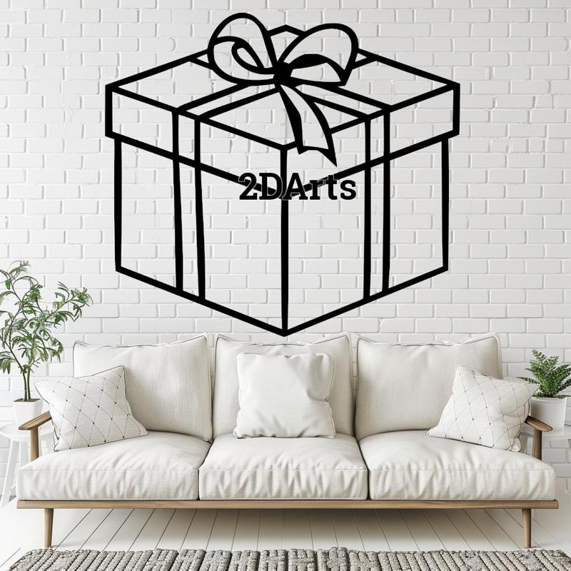 Christmas Present 2D Wall Art/Window Art - Digital STL & SVG File for 3D Printing or Laser Cutting