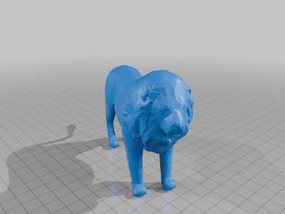 low poly lion
