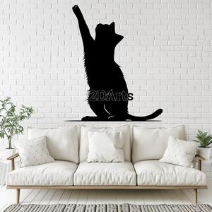 Stretching Cat 2D Wall Art/Window Art - Digital STL & SVG File for 3D Printing or Laser Cutting
