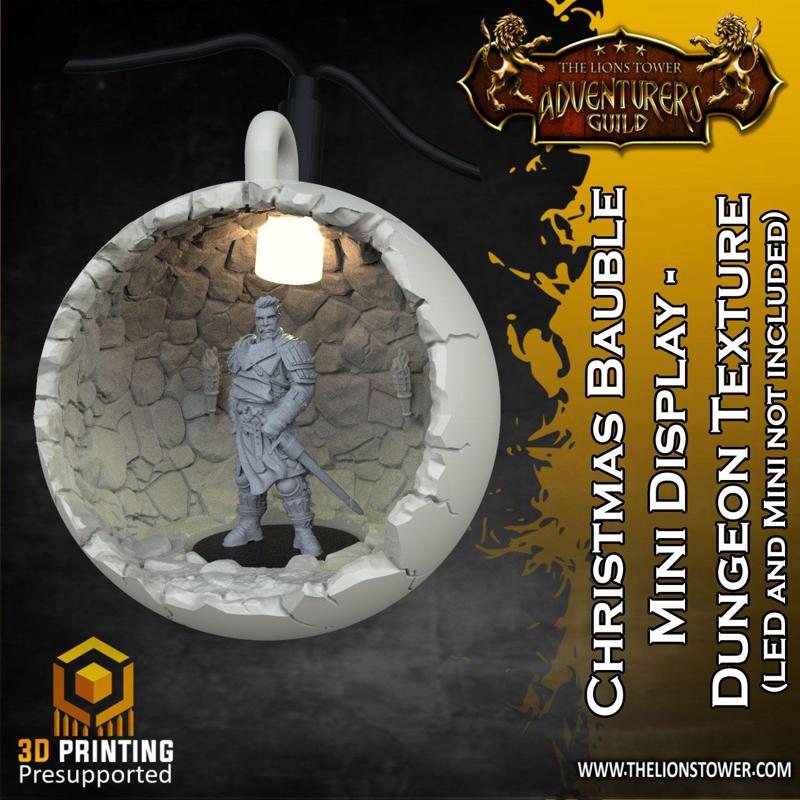 Christmas Bauble Mini Display - Dungeon Textured interior (Presupported)