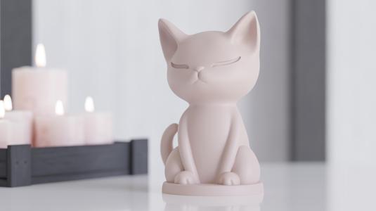 Silent Whiskers – Minimalist Cute Cat Figurine