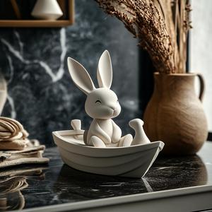 Easter Bunny in Boat – Cute Holiday Decor