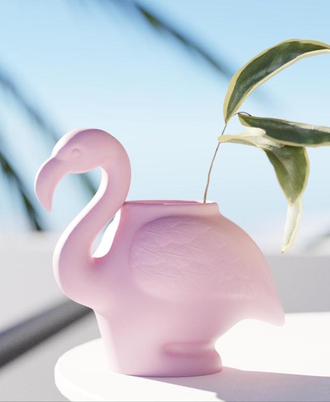 Elegant Flamingo Vase - Exotic Tropical Decorative Piece