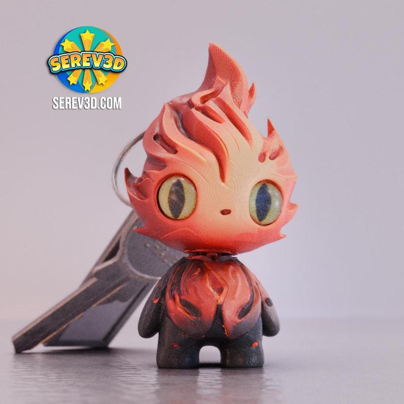 Fire Imp - Fantasy Keychain - Articulated Flexi Model - No Supports 3D Print STL/3MF