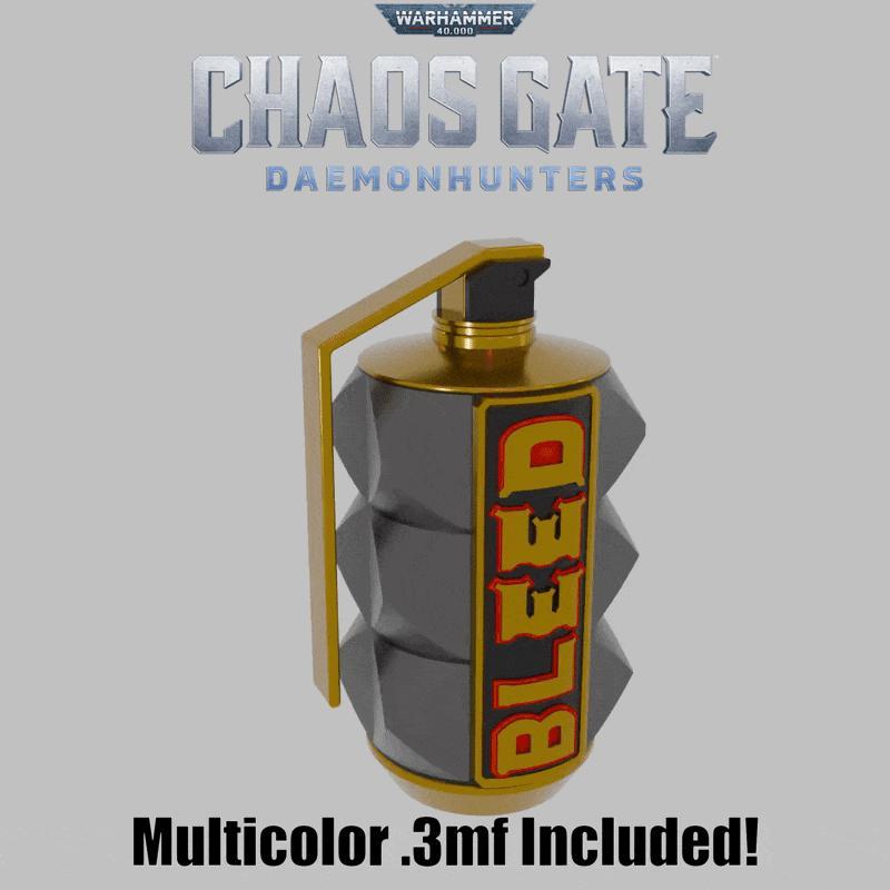 Warhammer 40k Chaos Gate Rad Grenade 3mf Prop Cosplay Darktide