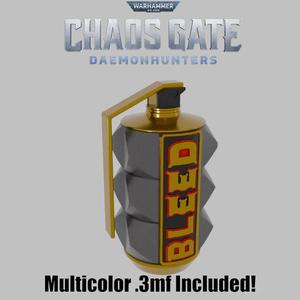 Warhammer 40k Chaos Gate Rad Grenade 3mf Prop Cosplay Darktide