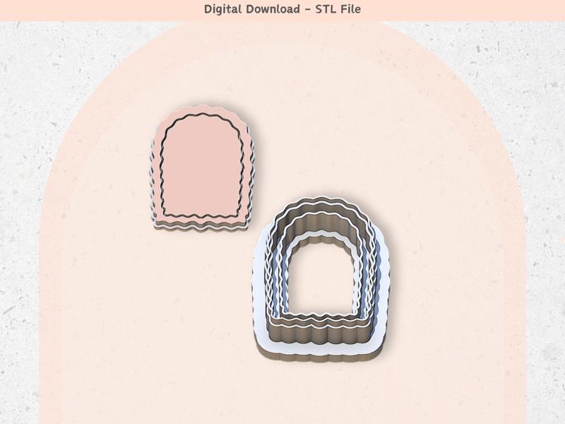 Wave Frame Clay Cutter for Polymer Clay | Digital STL File | Clay Tools | 7 Sizes Clay Cutters