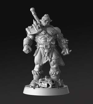Nadug- Half Orc Warrior- 32mm - DnD -