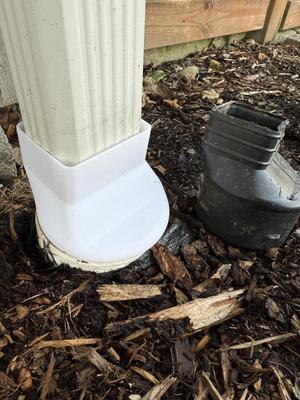 3" x 2" downspout to 4" pipe adapter