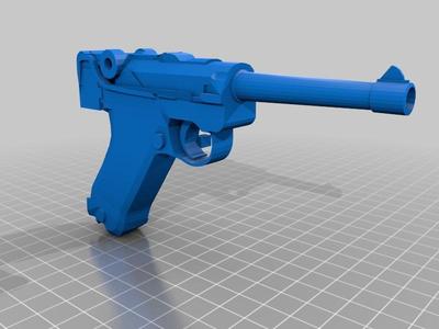 Luger pistol optimized for print
